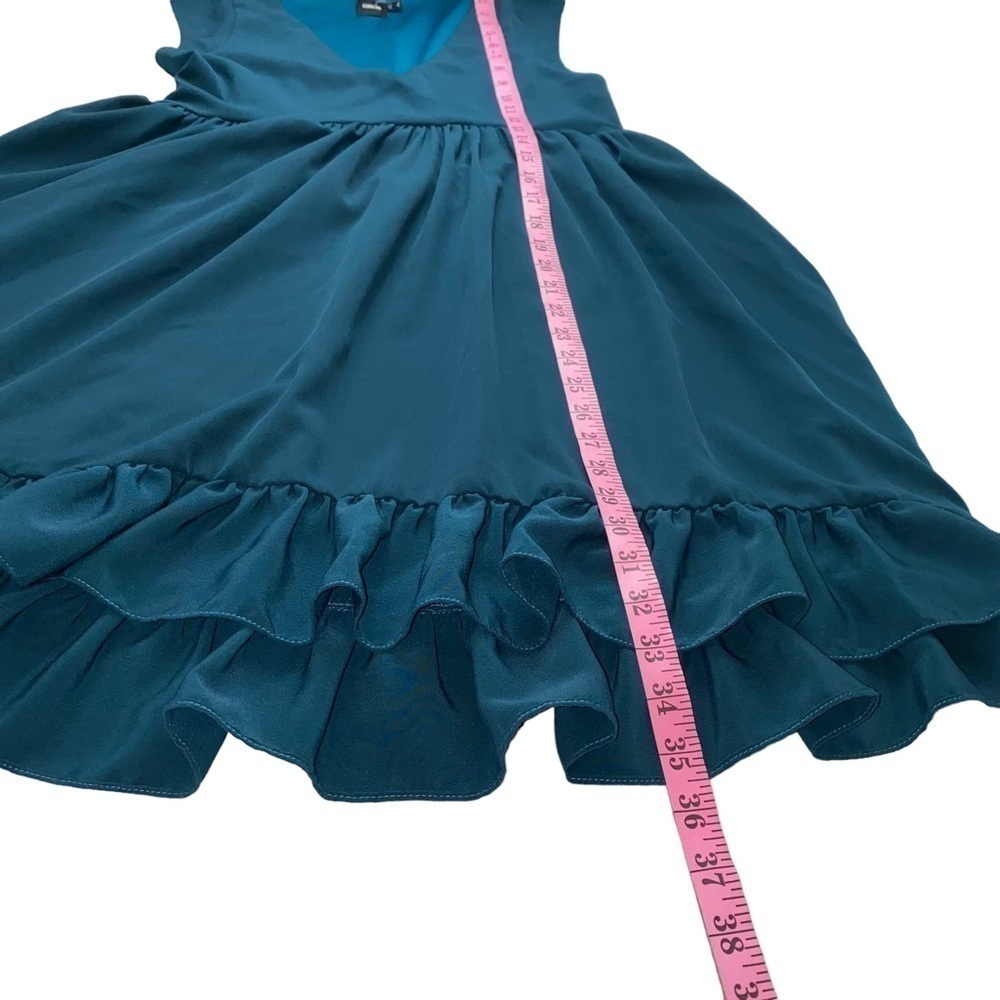 ASOS Blue-Green Teal Ruffle Hem Mini Dress - Picture 8 of 8
